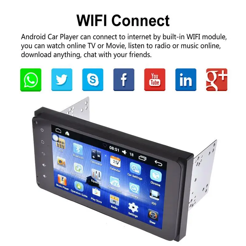 7 дюймовый 2DIN Bluetooth WIFI Навигатор Радио MP5 Аудио плеер GPS камера заднего вида RDS