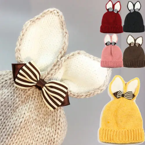 2018 New Kids Girl Boy Baby Infant Winter Warm Bonnet Crochet Knit Hat Kawaii Crtoon Animal Ear Fashion Beanie Toddler Cap 6M-4T | Детская