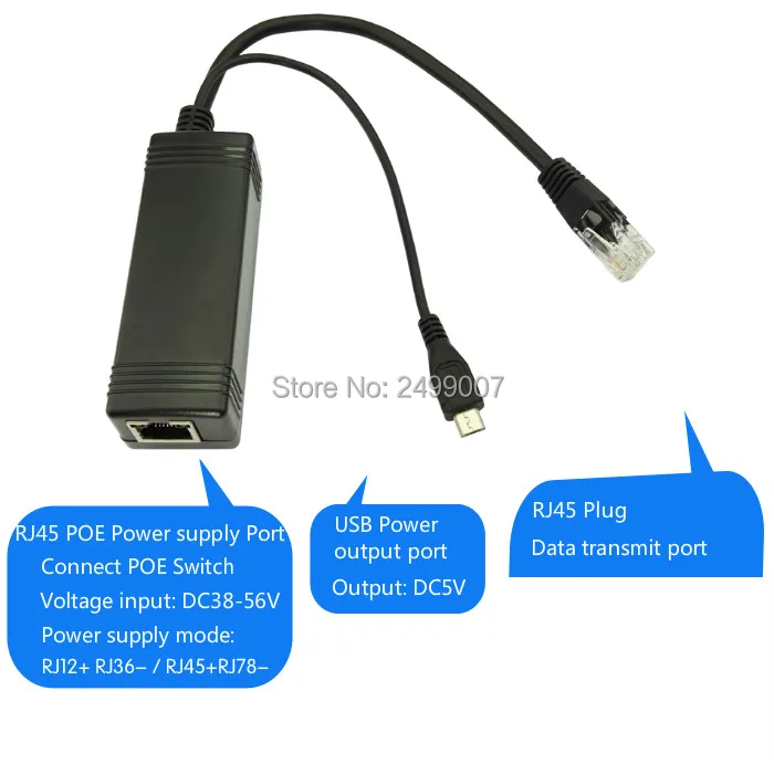 Lihmsek DC5V2A Micro USB Прямой разъем POE разделитель от 38 в 56 до 5 В Выход 100 м 10 Вт активный