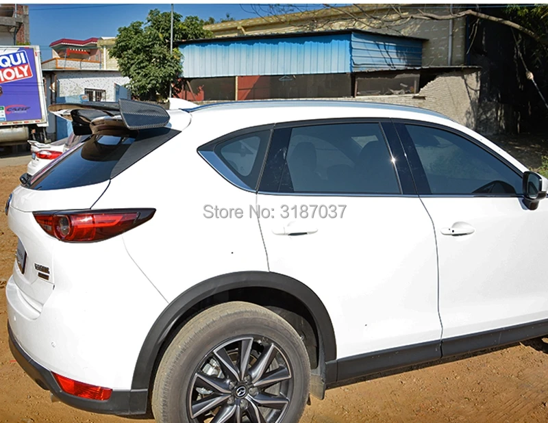 Для Mazda 3 CX-3 Axela хэтчбек 2014-2017 FRP + карбоновое волокно задний спойлер на крыло крышу