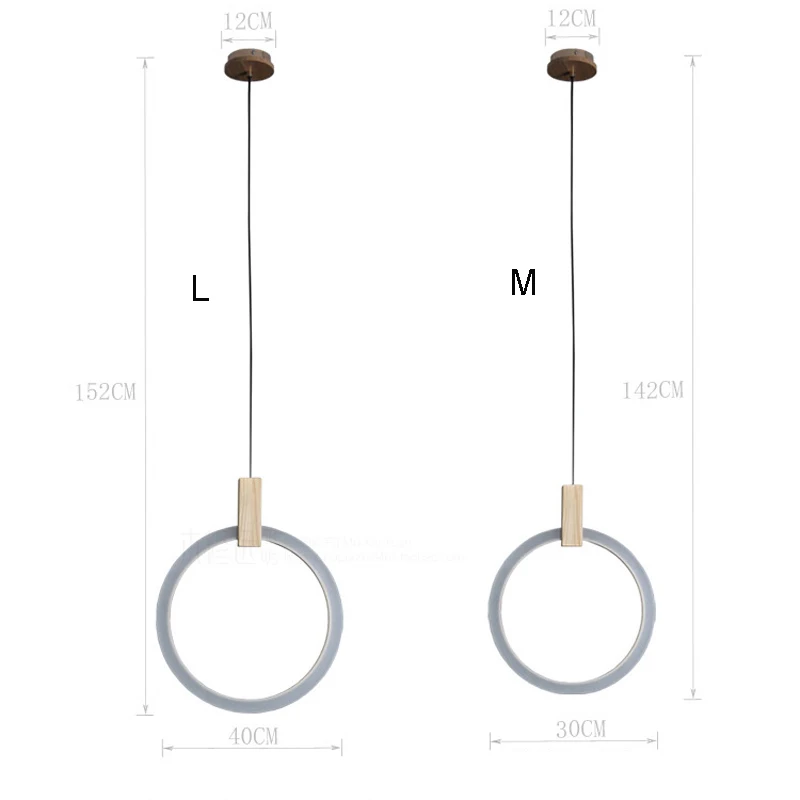 SETTEMBRE Nordic and Modern Creative LED Ring Wood Pendant Light Living Room Dining Long | Лампы и освещение