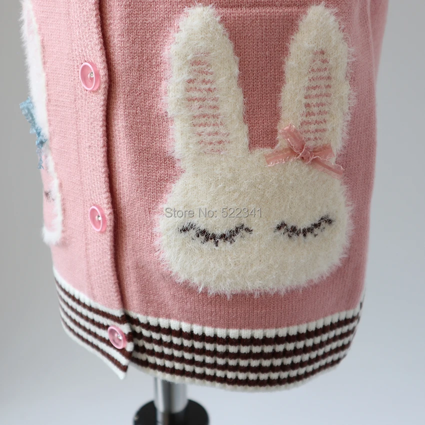 Свитер для девочек новинка весны 2019 свитер с рисунком кролика Модный милый жилет