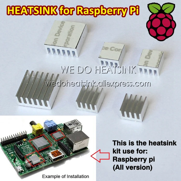 

10sets = 30pcs Aluminum Heatsink Radiator Heat Sinks Cooler Kits For Cooling Raspberry Pi