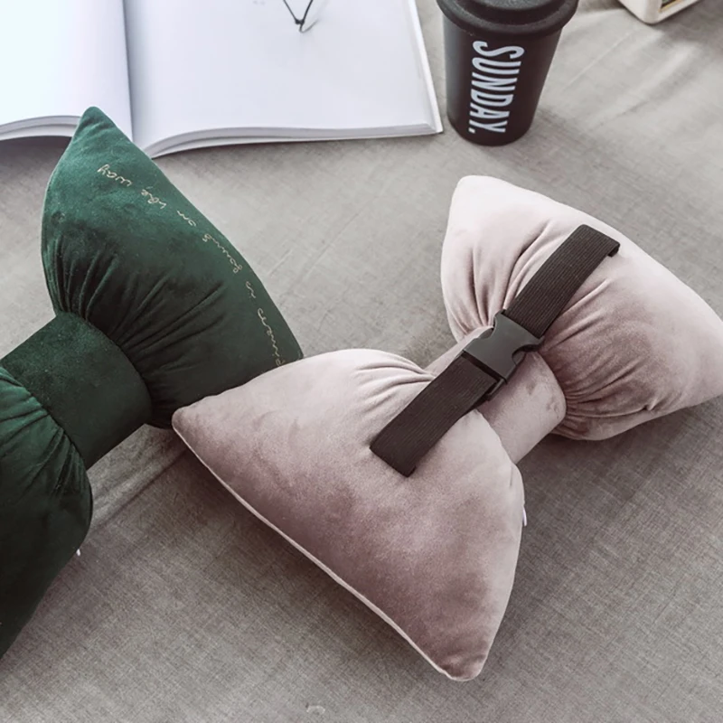 Original Design Gold Velvet Car Headrest Pillow Neck Accessories Bow Embroidery Decoration Supplies | Автомобили и мотоциклы