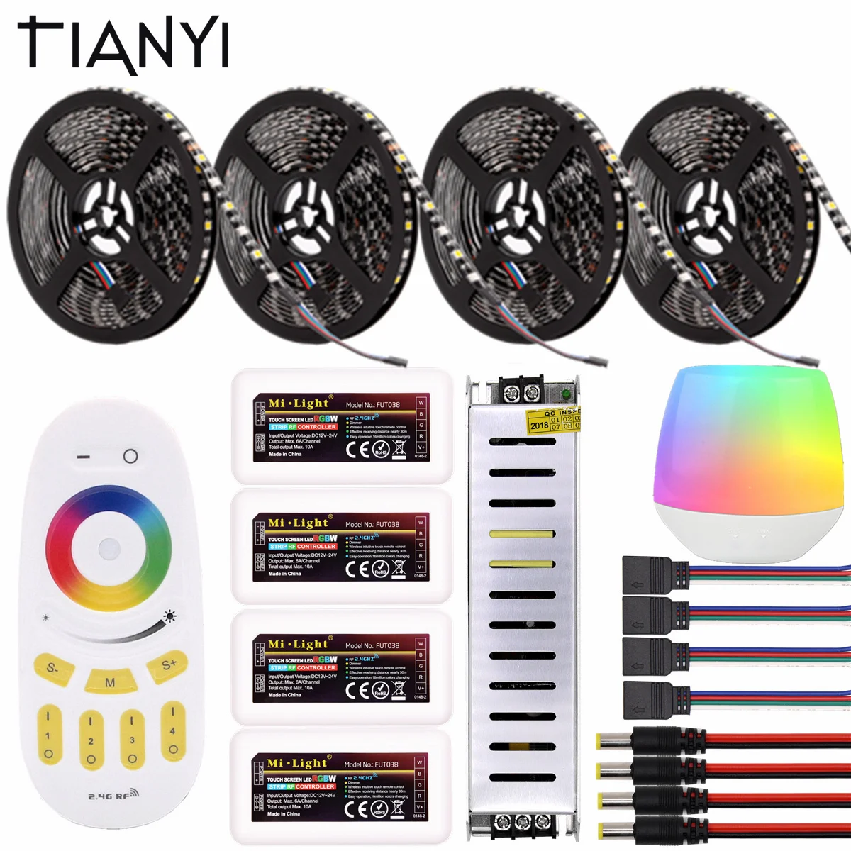 Ми свет WI FI RGBW/RGBWW RGB Светодиодные ленты Водонепроницаемый Черный PCB 5050 DC12V 60