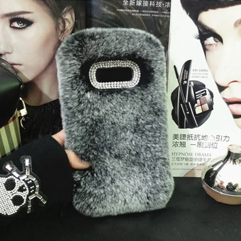 Чехол из кроличьего меха теплый зимний пушистый чехол чехлы для телефонов Samsung J3