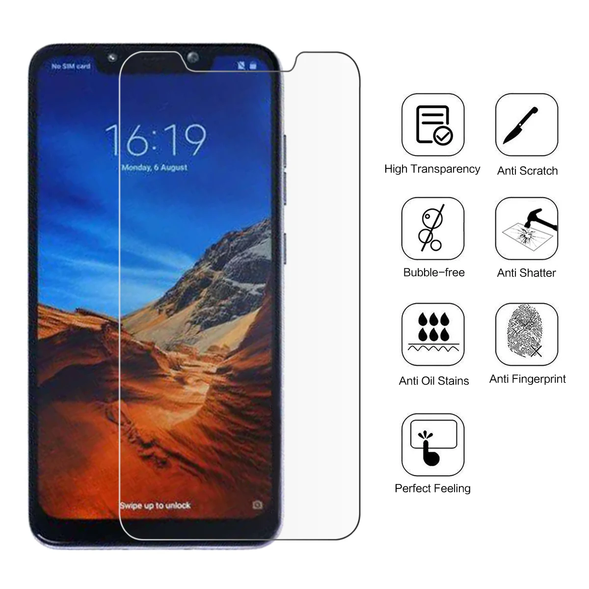 2 упаковки Защита экрана для Xiaomi Pocophone F1 закаленное стекло Защитная пленка Poco