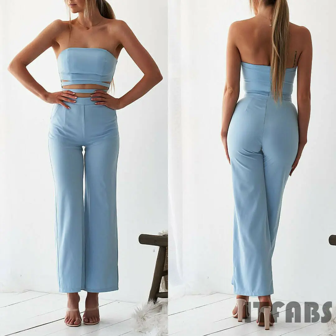 

Hirigin Sexy Womens Off Shoulder Wrapped chest Bodycon Skinny Jumpsuit Romper Clubwear