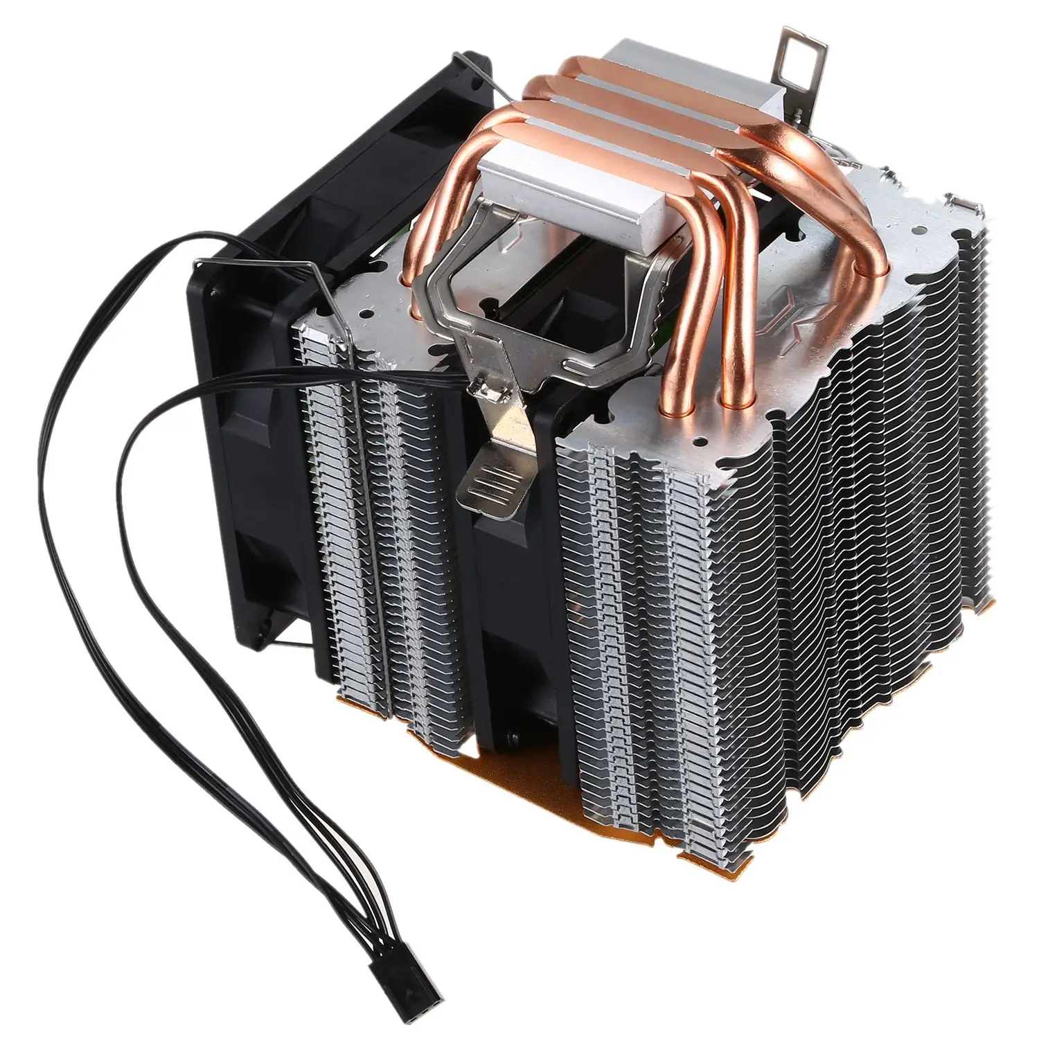 Lan Shuo Чистая медь 4 тепловые трубы для 1366 1155 775Intel/AMD CPU теплоотвод 3 провода без