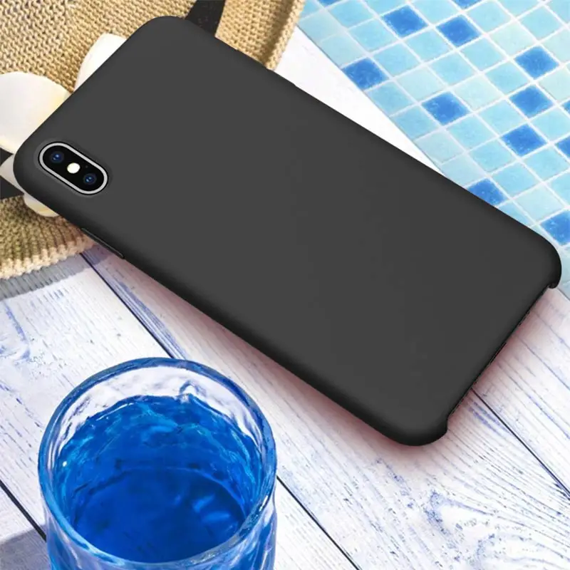Original Phone Case For iPhone 6 6S Plus 7 8 5 5S SE Soft Liquid Silicone Full Back Cover X XR XS Max Coque |