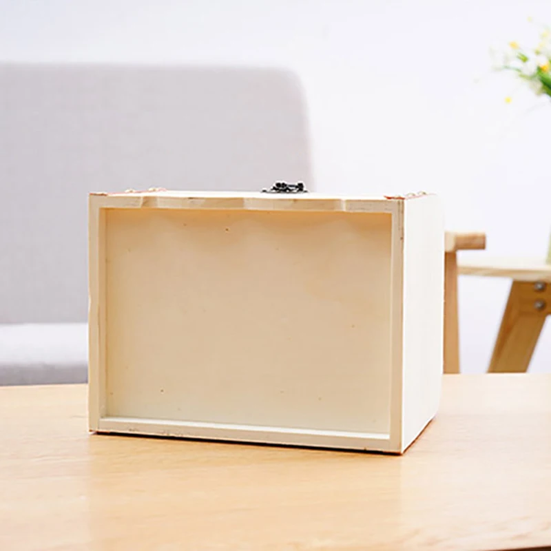 Vintage Jewelry Pearl Necklace Bracelet Wooden Treasure Chest Case Cute Piggy Bank Can Be Locked Storage Box Christmas Gift | Дом и сад