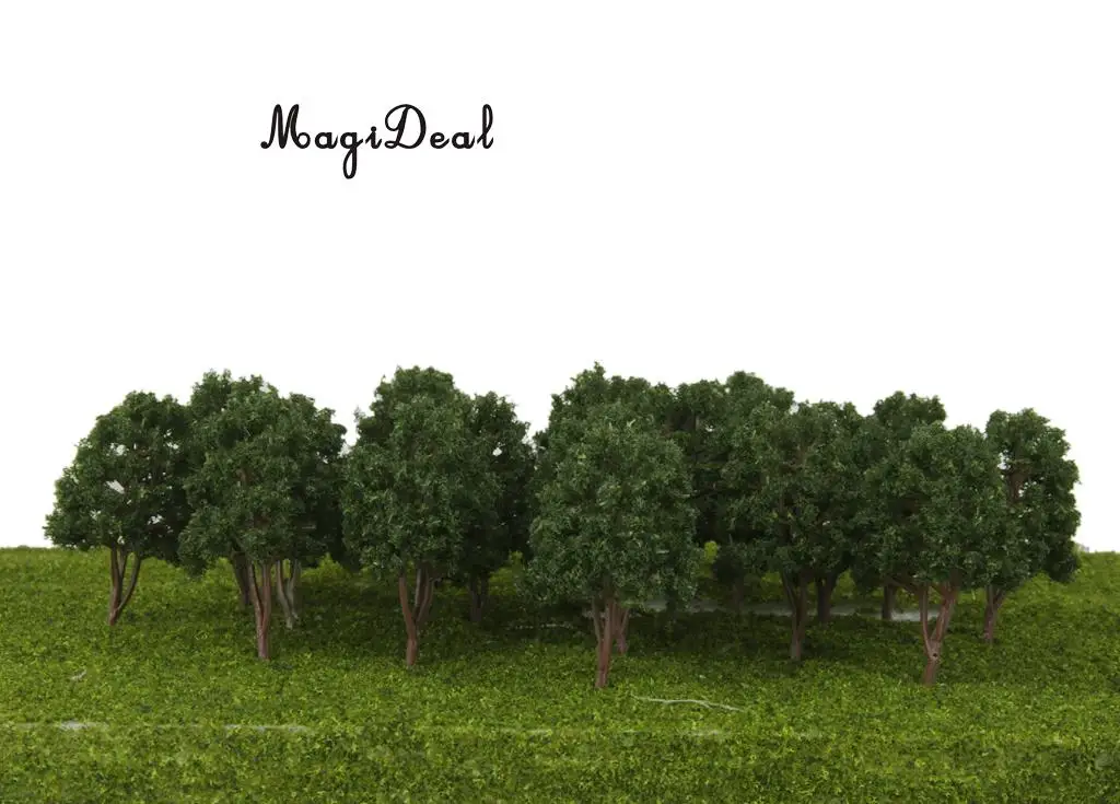 Модель темно зеленого дерева MagiDeal 20 шт./упак. масштаб Н рельсовая дорога парк