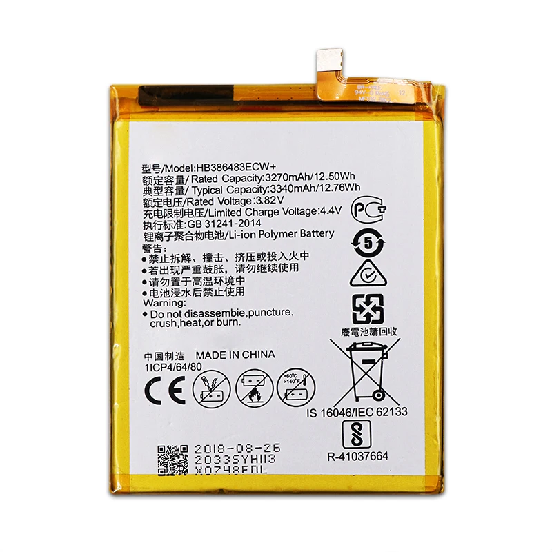 3340 мА/ч HB386483ECW + Батарея Замена для Huawei Honor 6X G9 плюс Maimang 5 MLA-AL00 MLA-AL10 смарт-телефон с