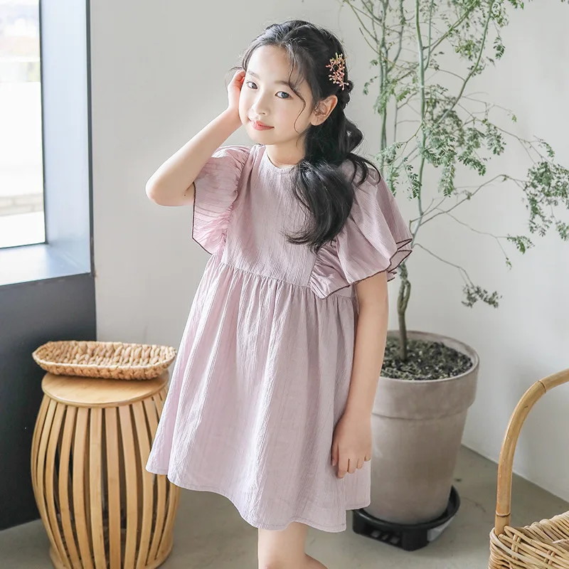 Шифоновое платье в китайском стиле для девочек возрастом 6 - 14 лет с коротким
