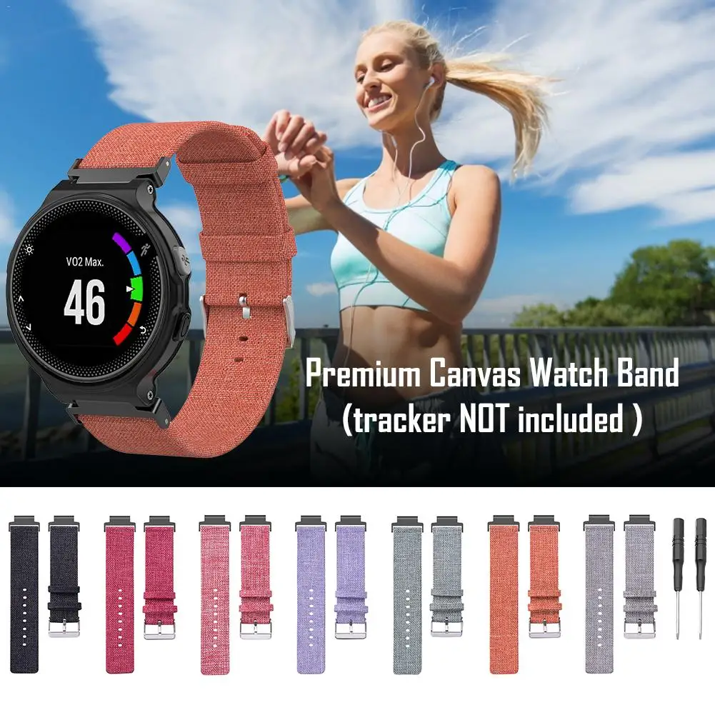 Премиум Холст замена ремешок наручный для Garmin Forerunner 230 235 220 620 630 735 Смарт часы
