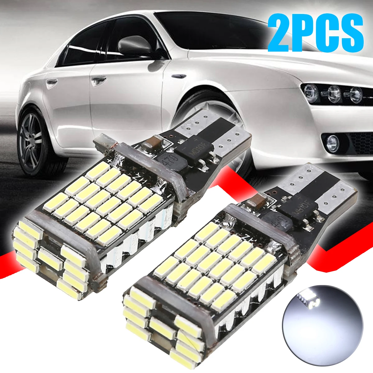 2 шт. белый T15 Ширина светильник 921 912 4014 SMD СВЕТОДИОДНЫЙ Canbus обратный резервный