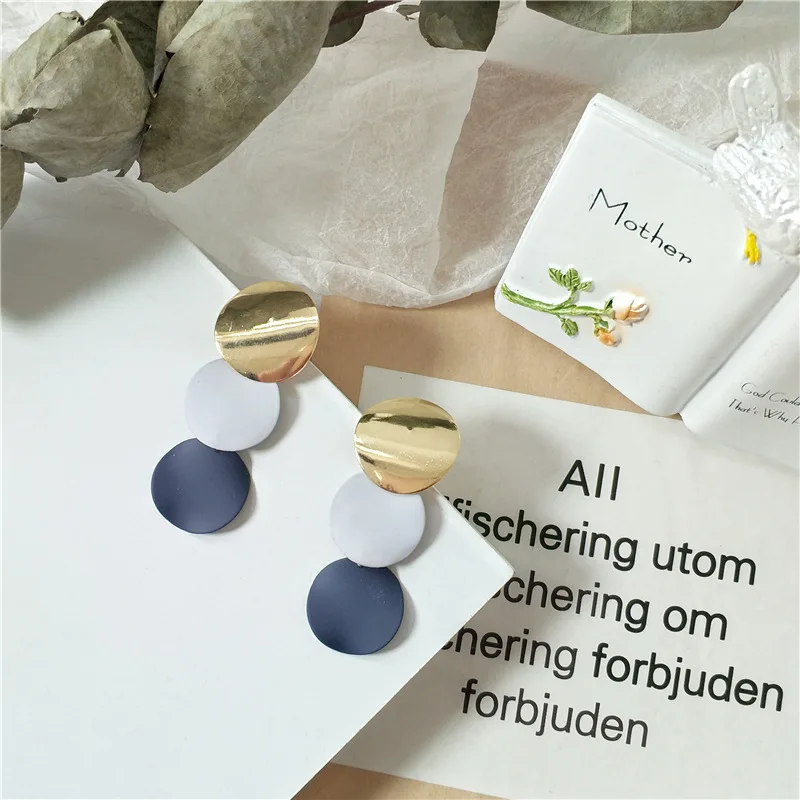 Корейские модные темпераментные выразительные милые свежие три цвета круглые