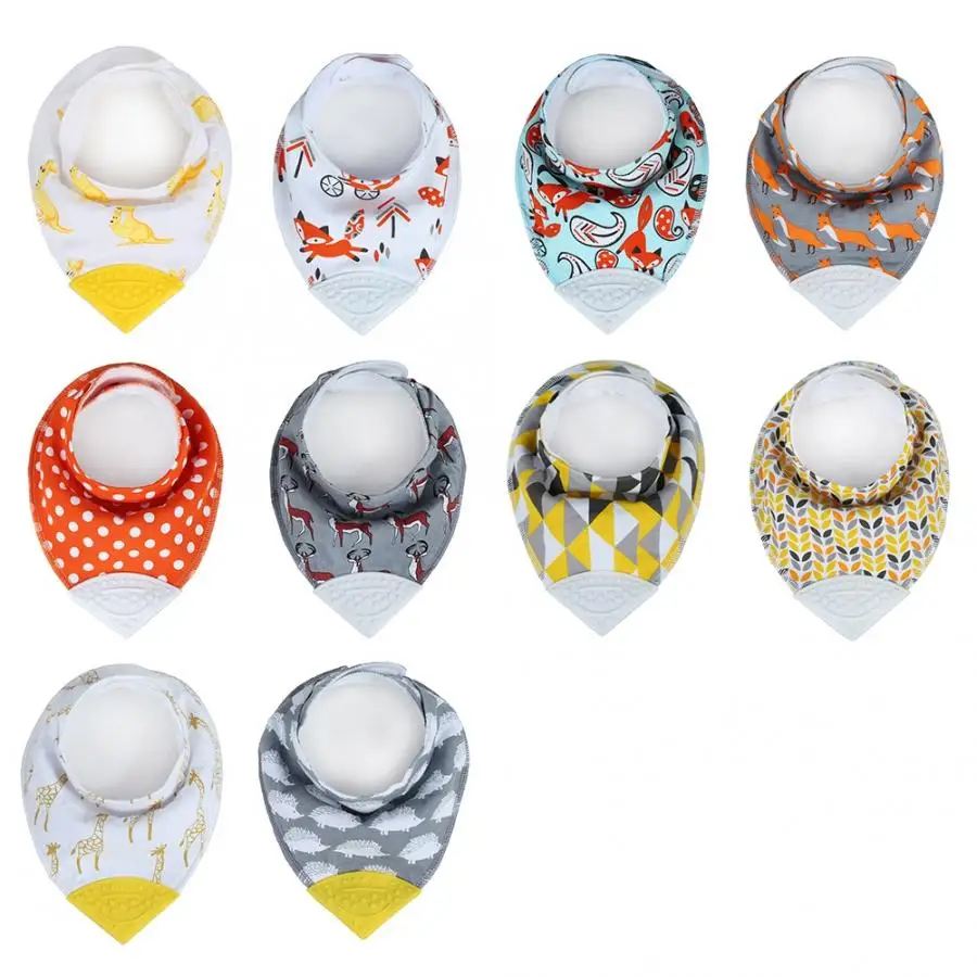 Baby Bibs Teether Cotton Infant Feeding Towel Cartoon Newborn Girls/Boys Toddler Triangle Scarf Bandana Cute Burp Cloths | Детская