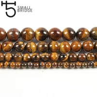6 8 10mm natural round smooth tiger eye beads for making bracelet diy necklace brown gold stone strand bead wholesale s301