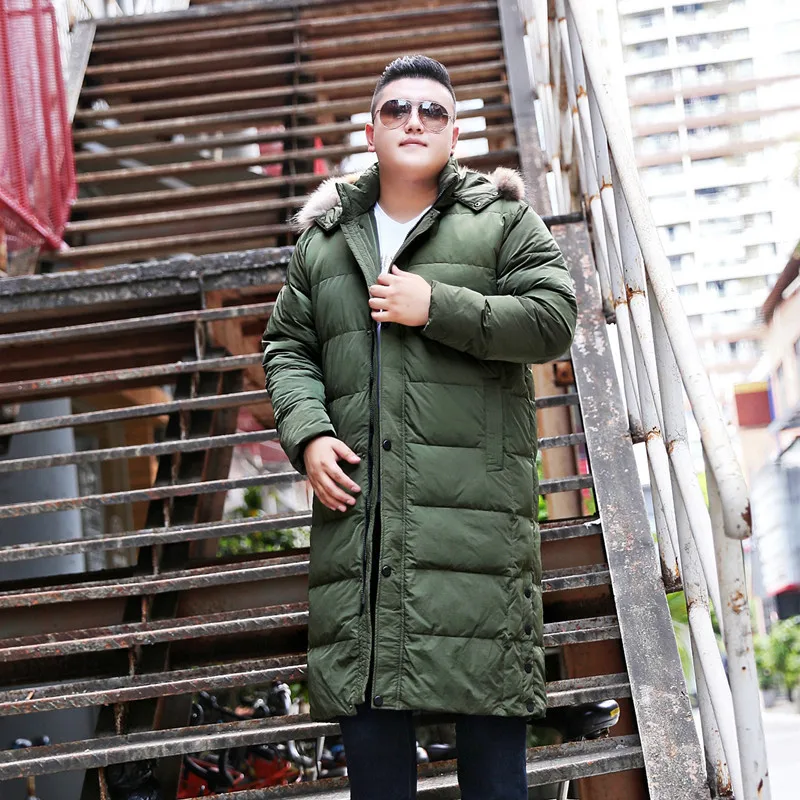 12XL 10XL зимняя мужская куртка толстый белый утиный пух теплое Мужское пальто