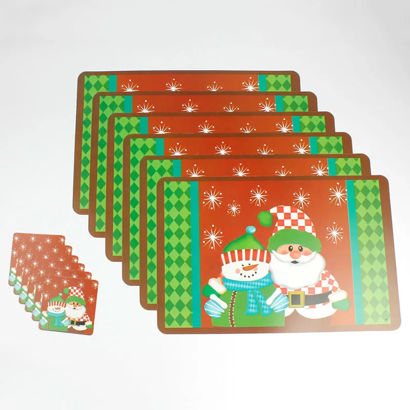 12 шт./компл. рождественские кармашки для столовых приборов салфетки Coaster вечерние принадлежности