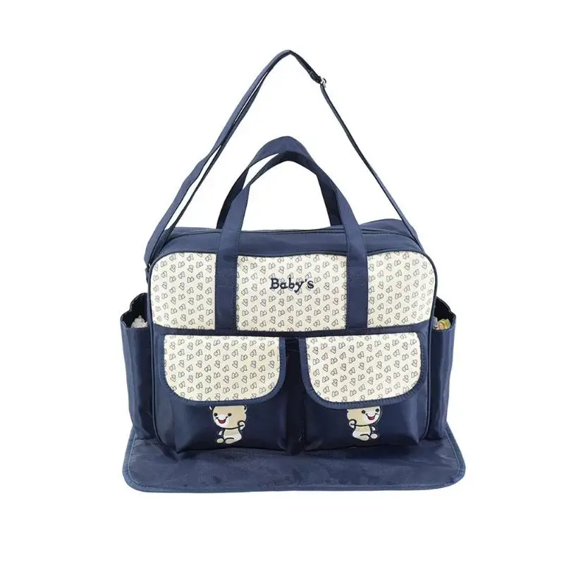 Вместительная сумка для детских подгузников с рисунком медведя мам детской