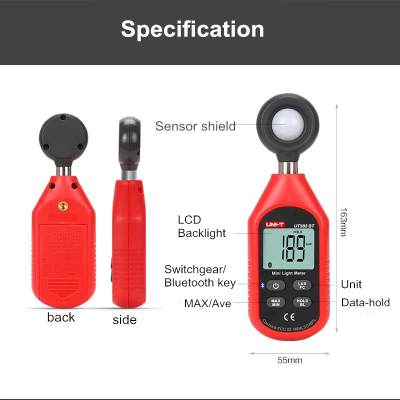 Большой промоушен портативный USB цифровой светильник люкс метр bluetooth фотометр