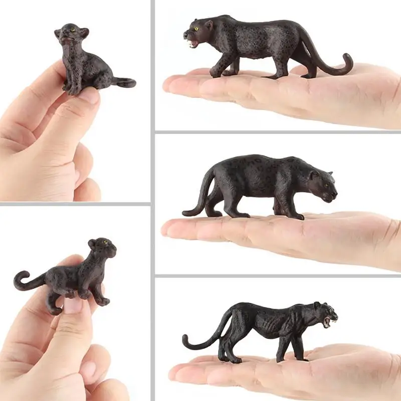 

5PCS Children Simulation Animal Model Toy Jungle Wild Animal Leopard Forest Animals Decoration Model Action Toy Figures Gifts