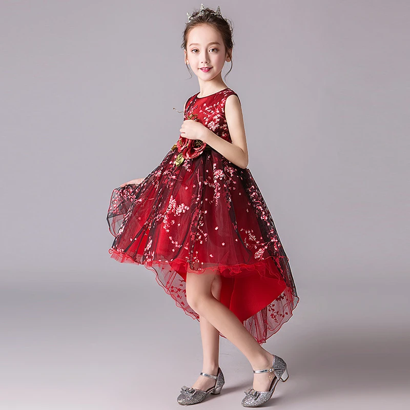 fishtail dress age for 4-14 yrs little girl lace flower girls dresses 2019 summer graduation party gown kids evening frock | Детская