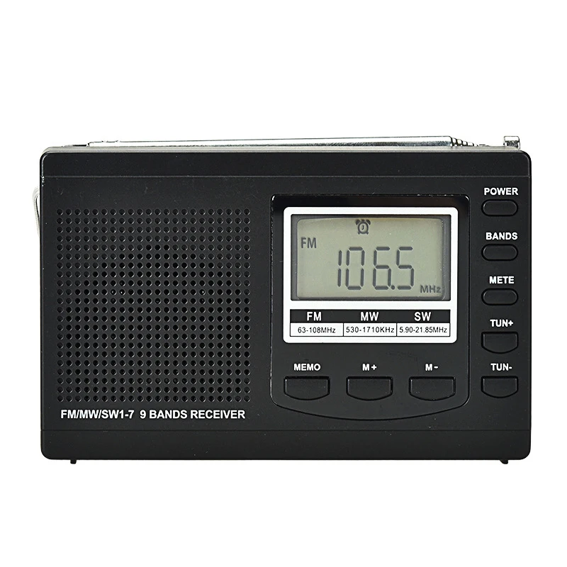 Портативный мини радио FM/MW/SW с антенной цифровой будильник fm приемник Цифровой