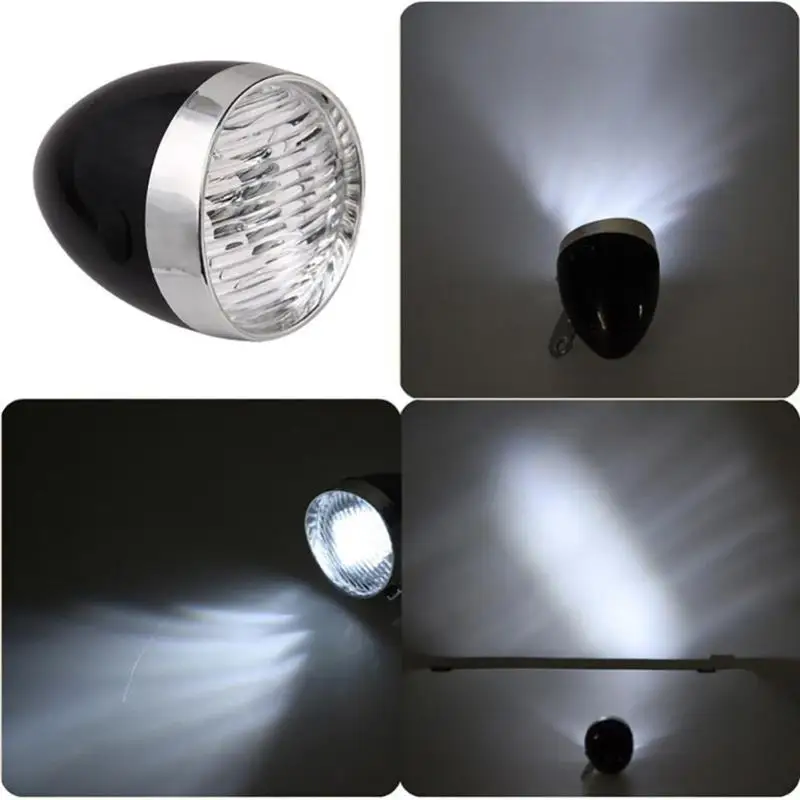 Retro Vintage Bicycle 3LED Front Light Headlight Safety Warning Night | Спорт и развлечения