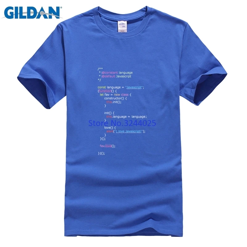 Gildan футболка 2017 Программист фанат Паровая Мужская высокого качества I Love Javascript