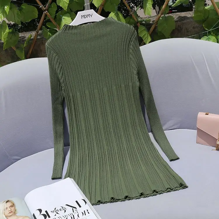 Линия плиссированные Sueter Chompas де Mujer Para El Invierno 2018 Весна Женщины Водолазка пуловер