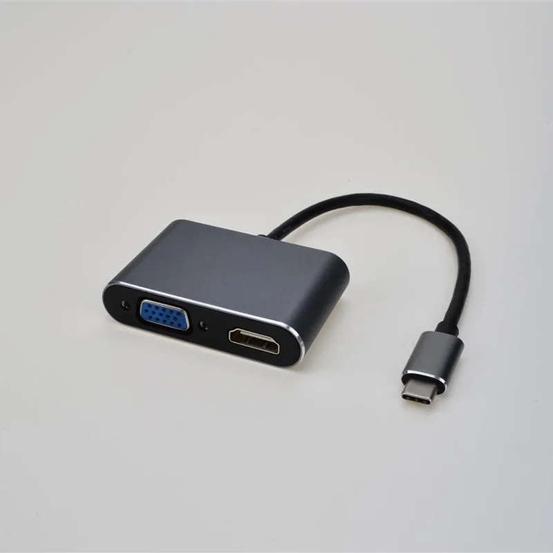 Usb3.1 тип c на Hdmi мать + Vga высокой четкости аудио и видео конвертер|Кабели USB| |