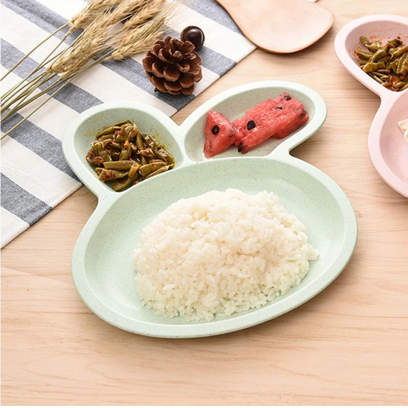 Творческий мультфильм тарелки для детей здоровый пшеничной соломы женские