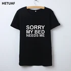 Женская футболка в стиле Харадзюку, с надписью Извините, моя кровать нужна мне