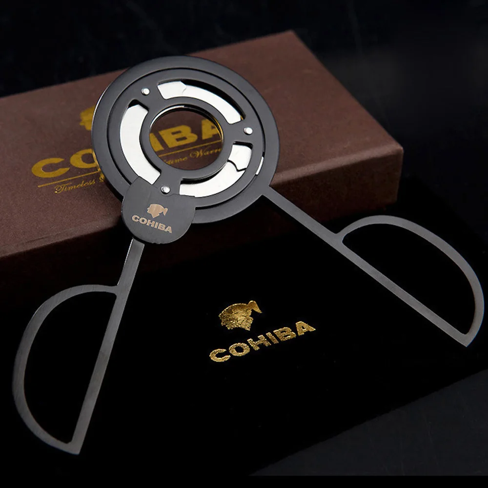 Фото COHIBA Trible 3 лезвия, резак для черных сигар, карманный нож для сигарет из нержавеющей стали zigжирской, кубинский Гильотинный инструмент для куре... №2