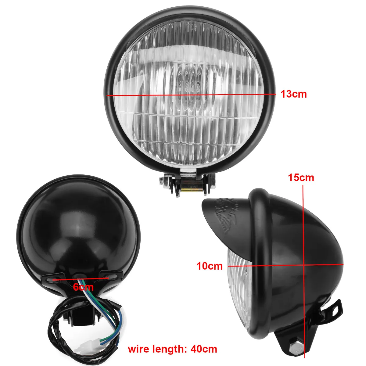 

Universal 12V Motorcycle Round H4 Headlight 35W Head Lamp Hi/Lo Beam For Harley/Honda/Yamaha/Suzuki