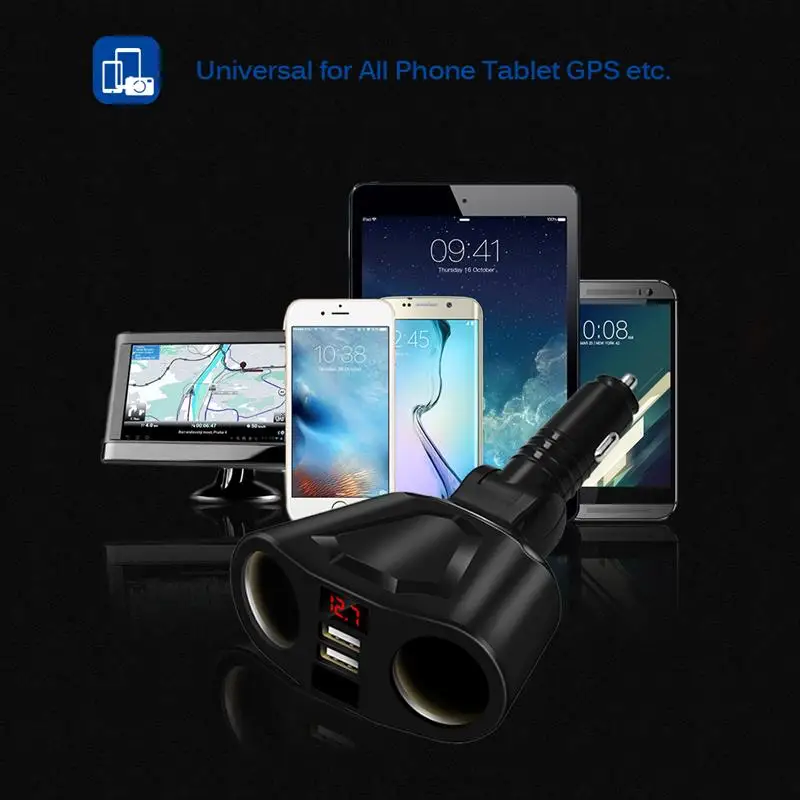 Автомобильное зарядное устройство с двумя USB портами для iPhone X 8 Plus|Адаптер