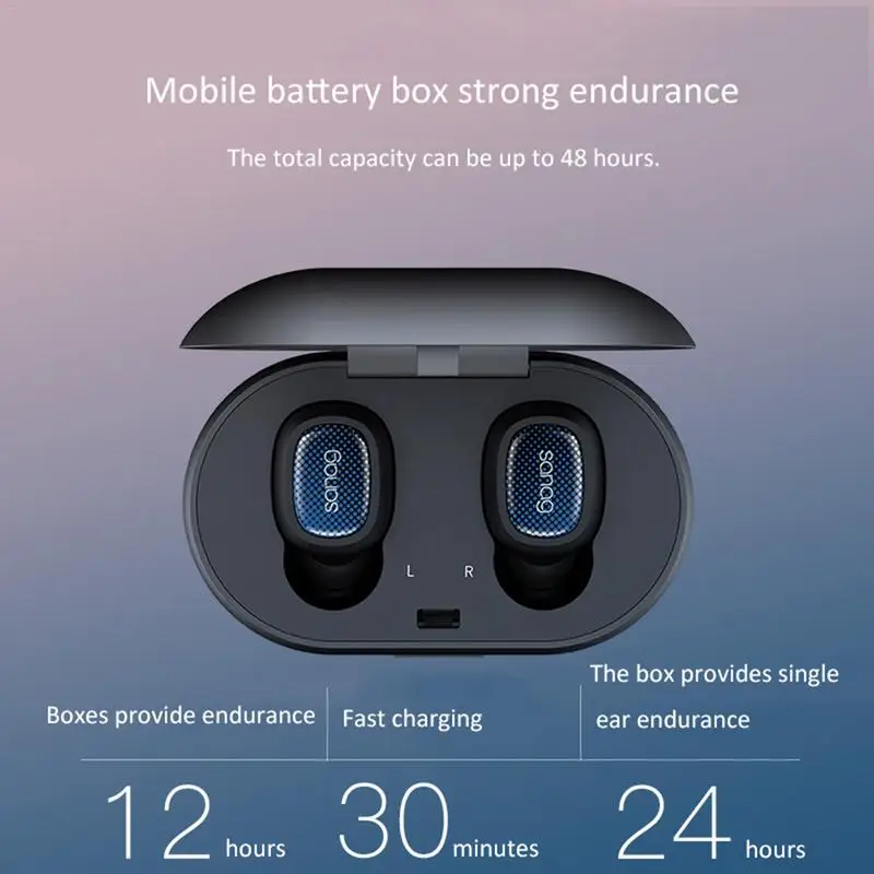 Портативный водостойкий беспроводной Bluetooth наушники мини невидимые