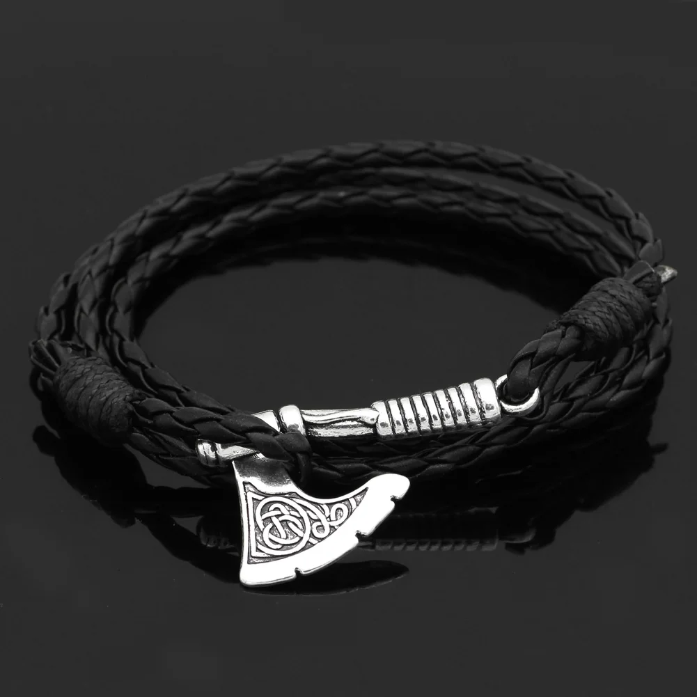 Viking подвеска Шарм топорик ожерелье плетеная веревка Сеть для Для мужчин