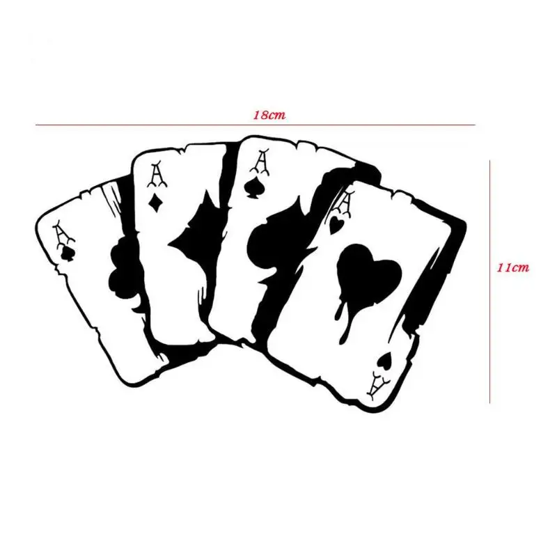 

VODOOL 18cm*11cm Poker Graphic Car Sticker Reflective Auto Body Bumper Window Motorcycle Decoration Decal Stickers Car Styling