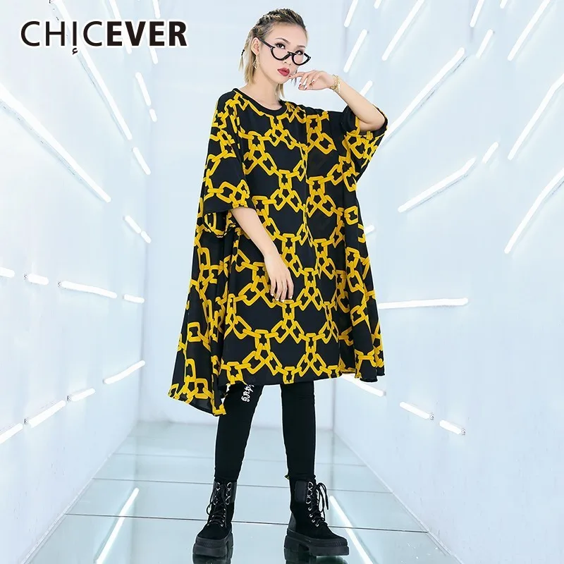 CHICEVER Весна повседневное женское платье с круглым вырезом рукавом три четверти и