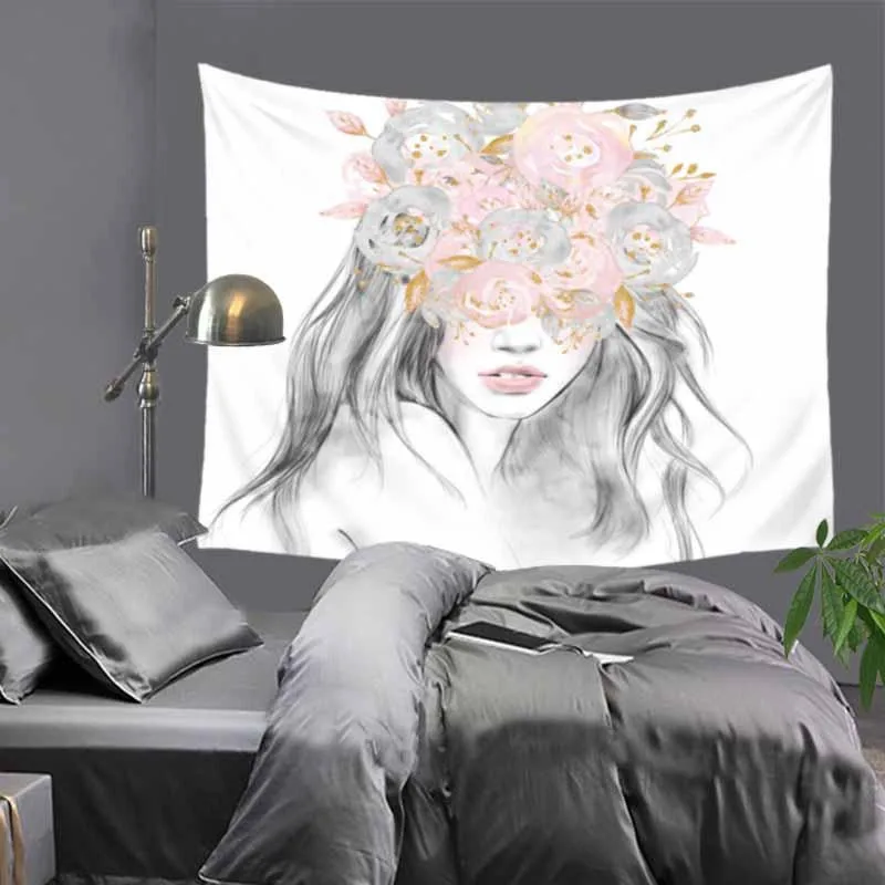 Красивые женские картины гобелен Хиппи Мандала настенная богемное покрывало