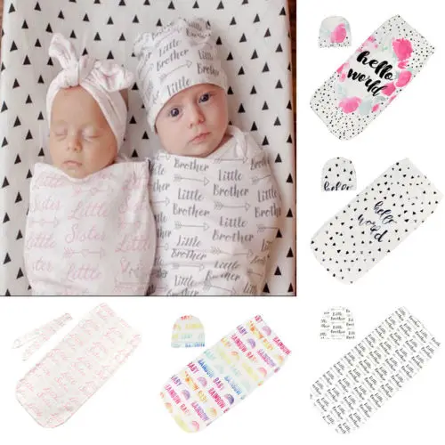 2019 New Arrival Newborn Infant Baby Swaddle Wrap up Blanket Sleeping Bag Cotton Bedding 2PCS Set 0-3 Months Wholesale Pudcoco | Мать и