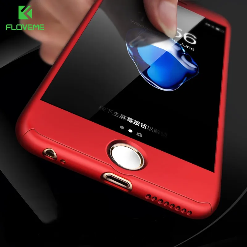 FLOVEME для iPhone 5S 5 чехол 360 градусов крышка 7 7plus 6 6s Чехол передняя стеклянная пленка