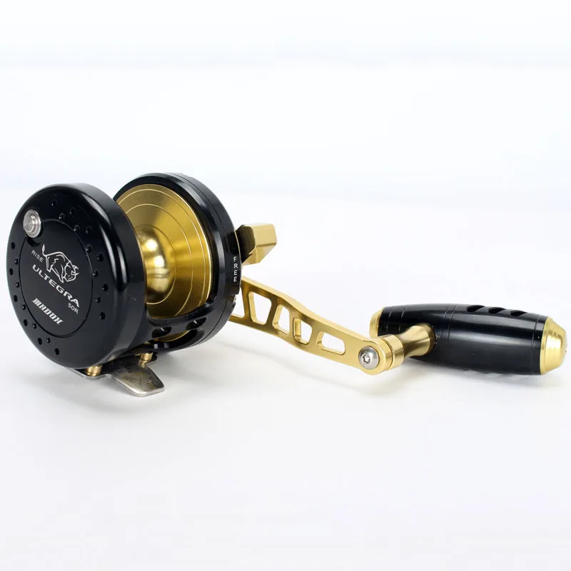 

Madox Slow Jigging Reel Pe6 # - 400m Max Drag 35kg 11BB Drum Reel Alarm Full Metal Alloy reel Deep-Sea Fishing Trolling Reel