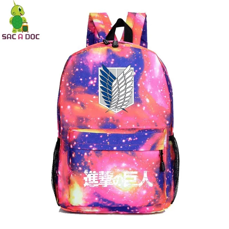Рюкзак атака на Титанов для мужчин и женщин дорожные сумки детский школьный