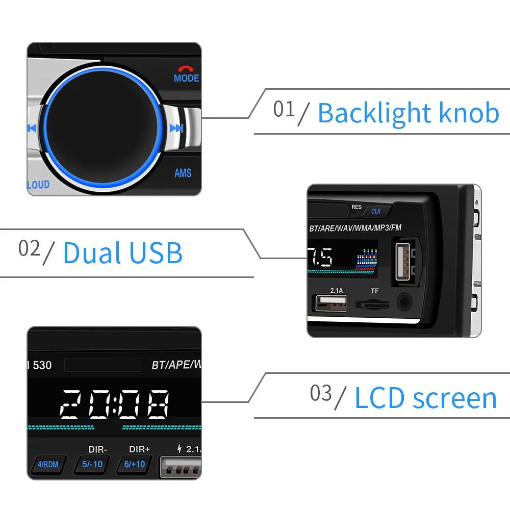 Автомобильный MP3 Bluetooth Handsfree автомобильный плеер кардридер радио 530|USB