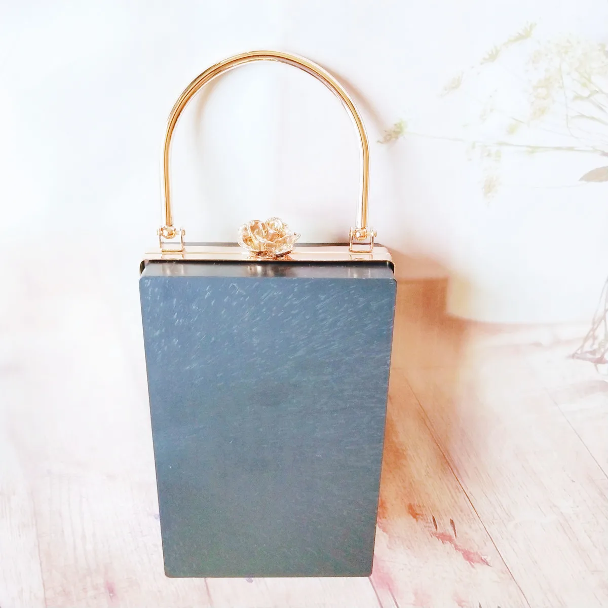 Обновленная утолщенная Вертикальная розовая головка золотистая прямоугольная